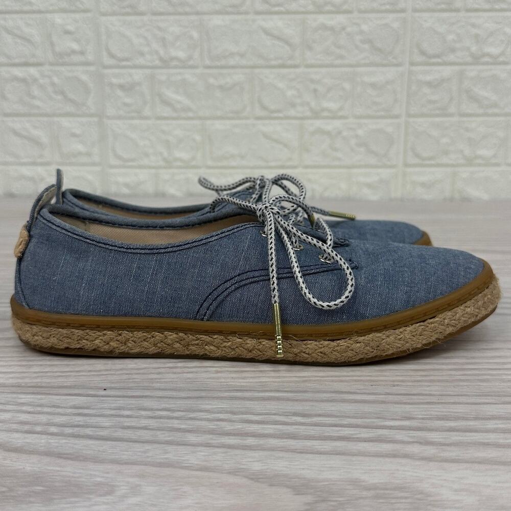 Cole Haan Cloudfeel Stitchlite Espadrille Shoes WMNS 5 Blue Lace Up Jute Wrapped